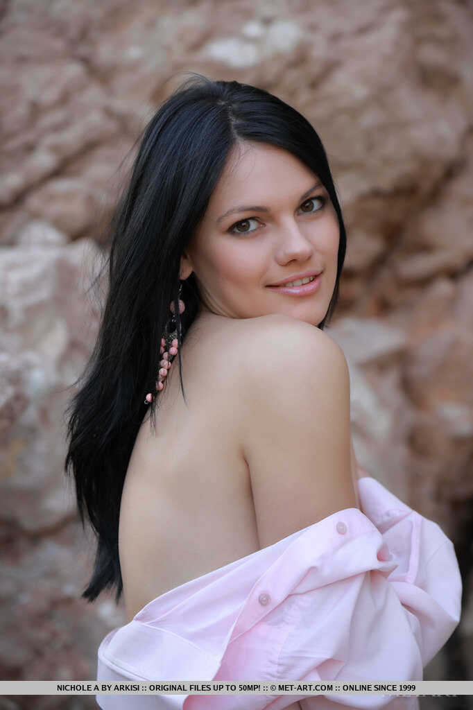 Nichole A's Perfect Naked Body on Seaside Boulders Gives Us a Peek at Her Beautiful Russian Teenage Pussy and Ass - N...