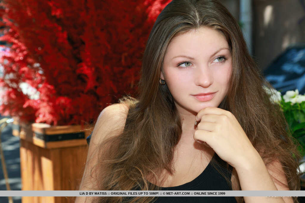 Sultry Lia D removes her hot red lingerie to spread her long legs naked, revealing tight shaved pussy and perky tits! - Lia D