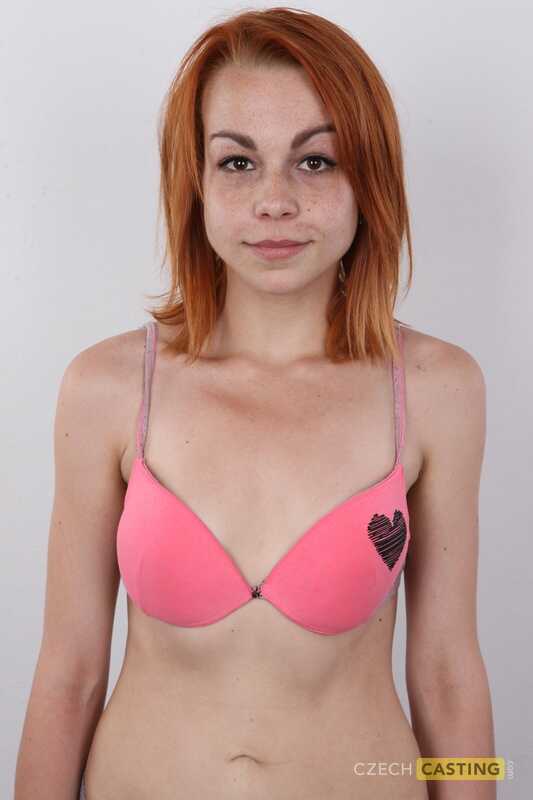 Redheaded Girl With Freckles Tereza Strips Down To Her Birthday Suit And Shows Off Her Hairy Redhead Pussy While Posing Fo...