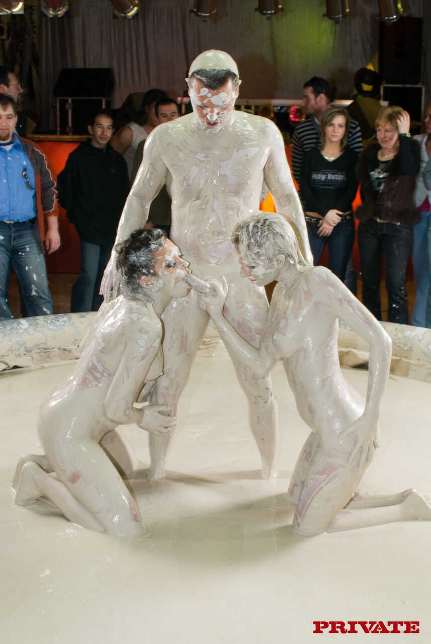 Busty models Stella Delcroix & Terri Summers get down and dirty in a naked mud wrestling match! - Stella Delcroix, Ter...