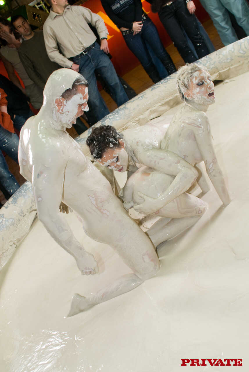Busty models Stella Delcroix & Terri Summers get down and dirty in a naked mud wrestling match! - Stella Delcroix, Ter...