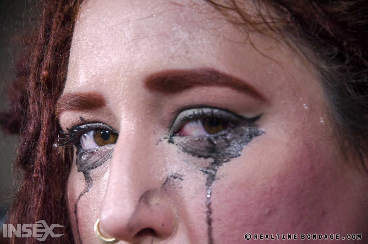 Fat redhead Mimosa gets her makeup smudged during intense BDSM games with her hot dominant partner - Mimosa