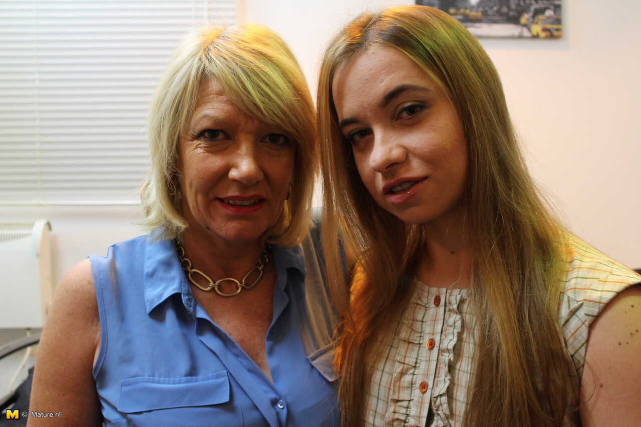 Olga the Curvy Brit Housewife: Handcuffed Chubby Blonde Lesbians in Full Suits - Olga Cabaeva