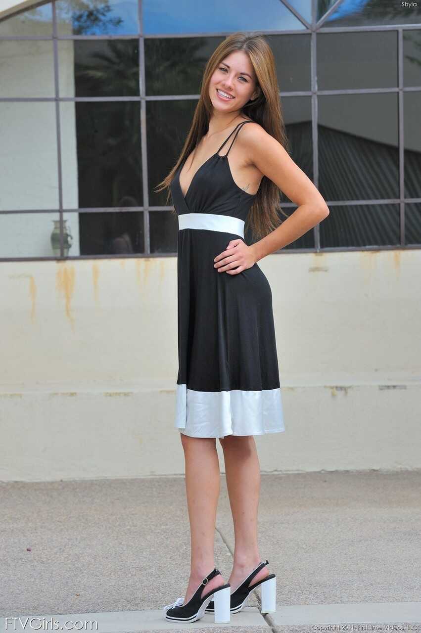 Naughty Shyla Jennings Hikes Up Her Dress And Exposes Her Secret Snatch In Public - Shyla Jennings