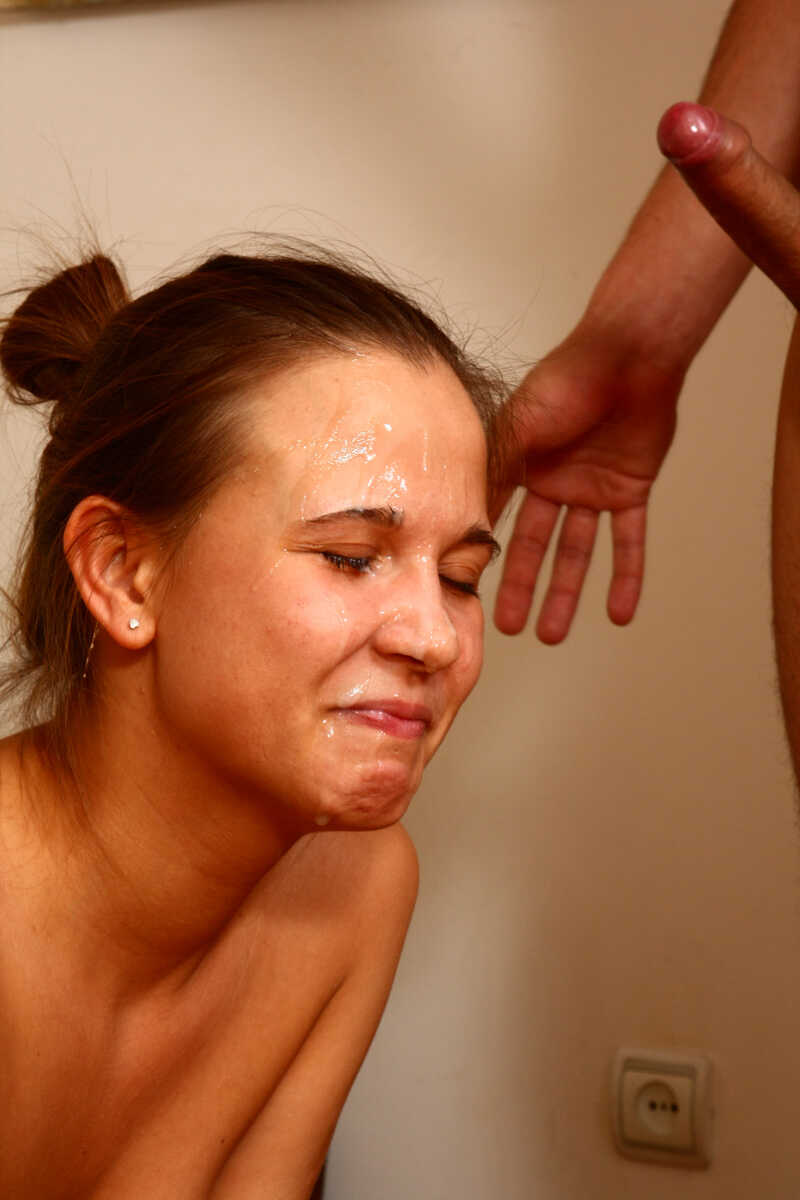 Young Abby's Cum-covered Face after Having Sex with Her Boyfriend