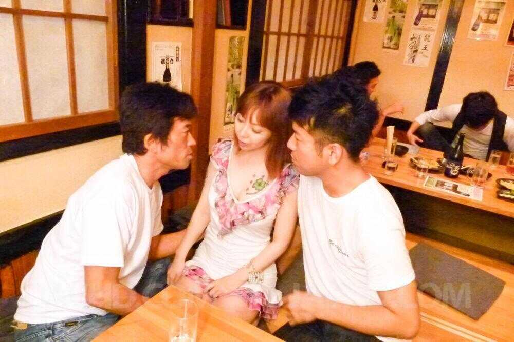 Japanese redhead Minami Kitagawa gets double penetrated by a couple of hung men while masturbating in lingerie! - Minami K...
