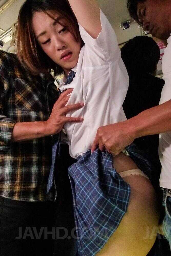 Public Bus Blowjob with Yuna Satsuki Groped and Giving Head on a Crowded Bus! - Yuna Satsuki