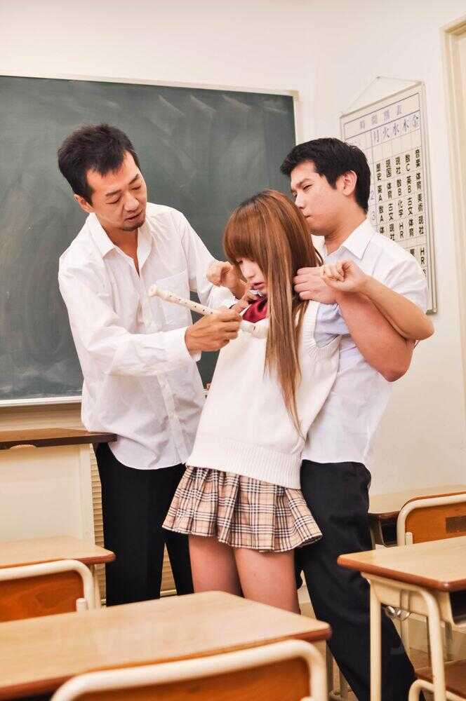 Redheaded Sana Anju has a sex party with her classmates in the school classroom - Sana Anju