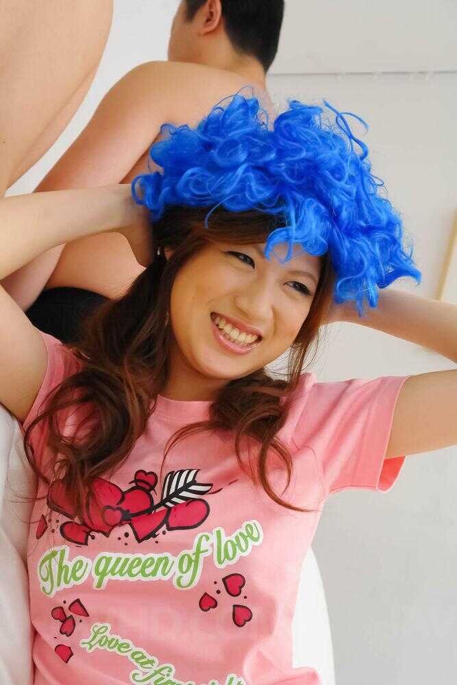 Japanese Shaved Pussy Shirosaki Karin Dons Various Head Coverings While Having Sex - Shirosaki Karin