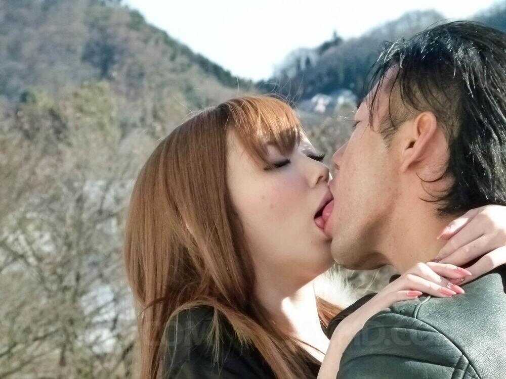 Japanese Redhead Goddess Buruma Aoi Gets Fucked Outdoors by Her Man Friend