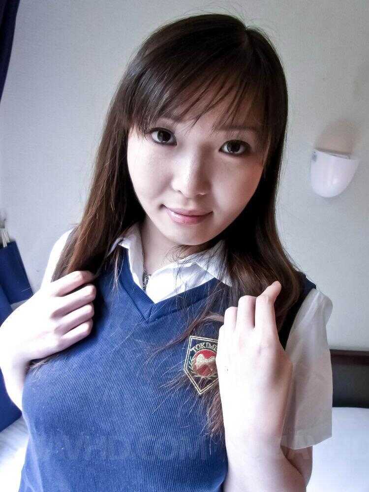 Japanese schoolgirl Haruka Ohsawa uncovers her fully developed breasts and reveals her sexy socks! - Haruka Ohsawa