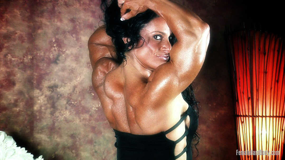 Debbie's Brutal Bodybuilding Workout Starring Dark-Haired Beauty Debbie Bramwell!