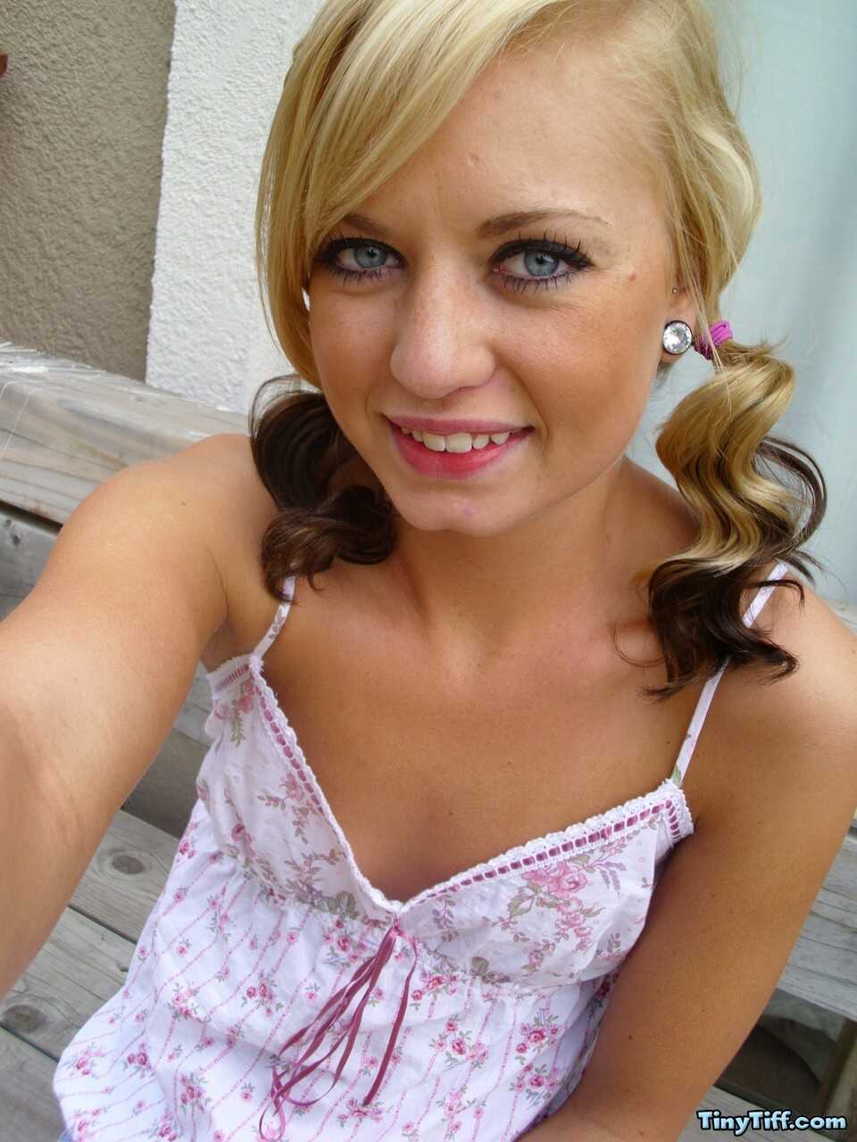 Blonde Tiny Tiff's Teensy Tit-illating Tits and Flashing Naked Upskirts - Tiny Tiff