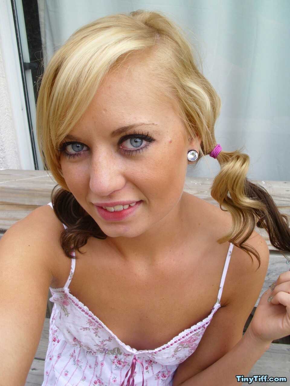 Blonde Tiny Tiff's Teensy Tit-illating Tits and Flashing Naked Upskirts - Tiny Tiff