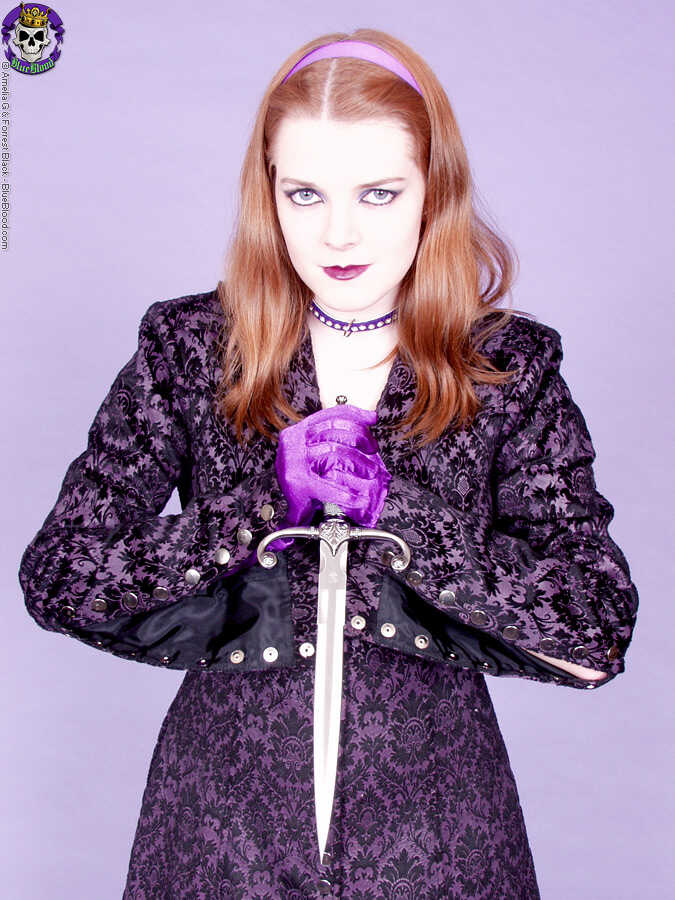 MILF Redhead Keiko Wields a Dagger While Getting Naked in Gloves and Heels: A Cosplay Fantasy Come True - Keiko