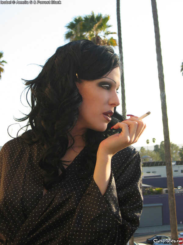Goth Girl Isobel Marion Gets Handled by a Dark-Haired Gentleman in the Condo Balcony While Smoking Cigarette and Exposing ...