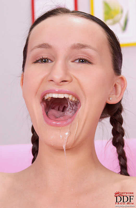 Claudia Adams sucking and swallowing on her way to a massive facial cumshot - Claudia Adams