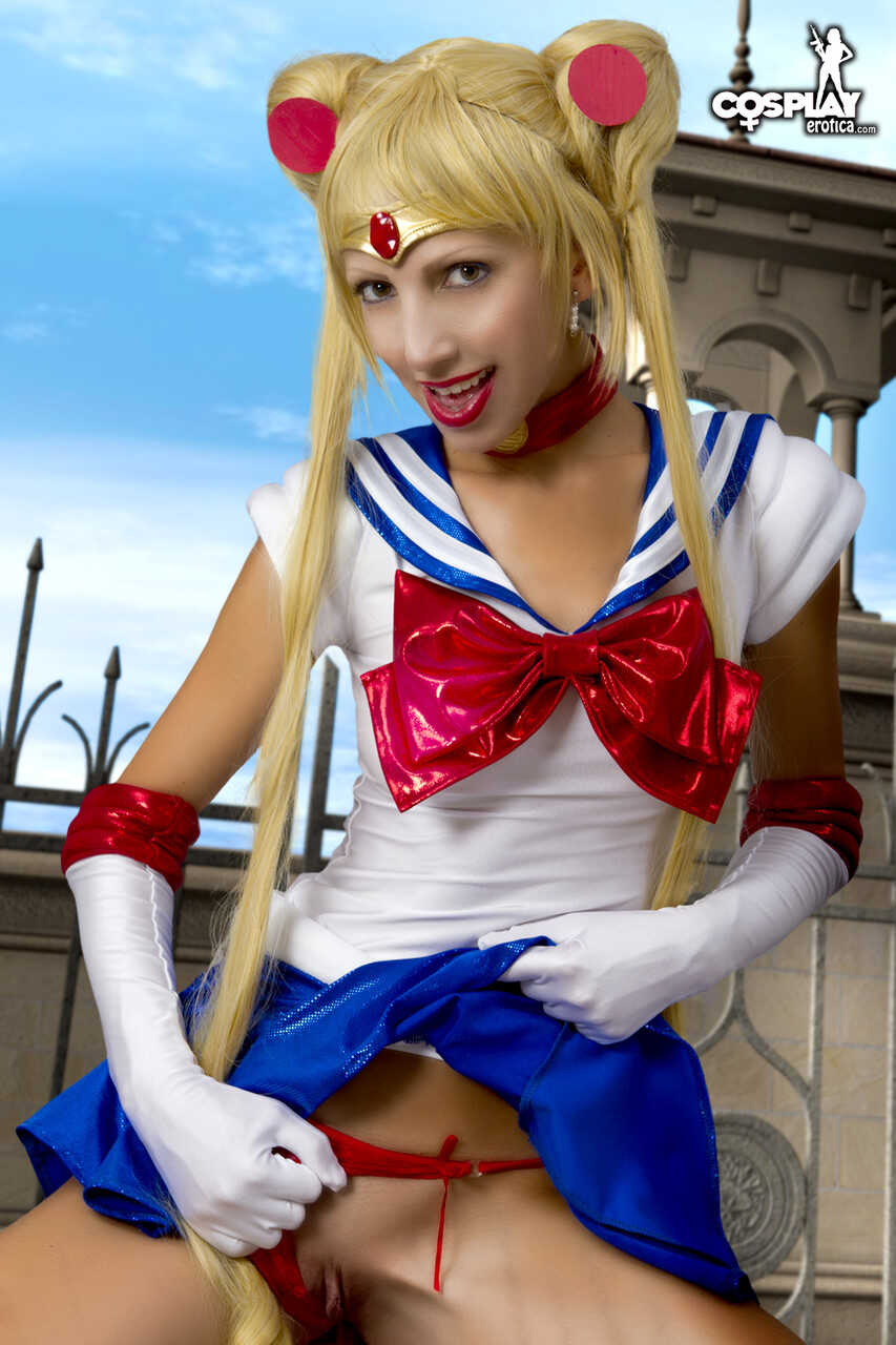 Sailor Angela Exposes Herself in Her Sailor Moon Outfit