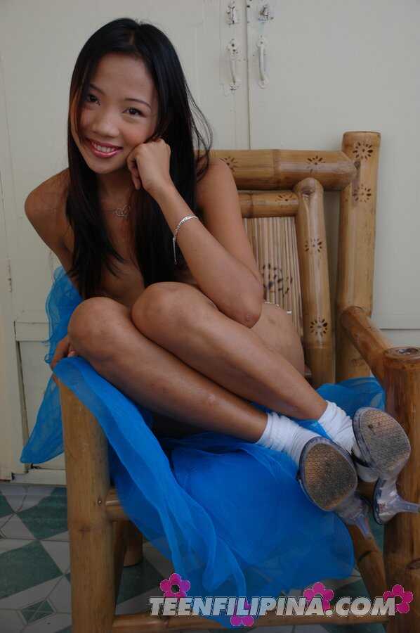 Tiny Filipina Tease: Skinny Pinay Girl Strips Naked in White Socks and Tight Panties - 