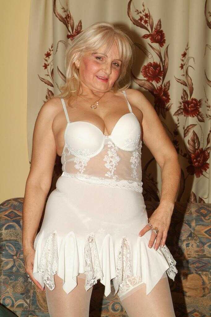 Blonde Grandma's Lustful Lesbian Adventure in Chesterfield Pajamas with Effie and Marianne - Effie, Marianne