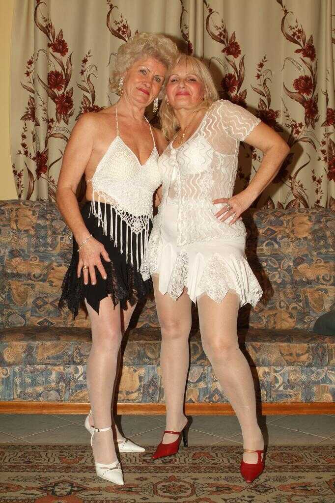 Blonde Grandma's Lustful Lesbian Adventure in Chesterfield Pajamas with Effie and Marianne - Effie, Marianne