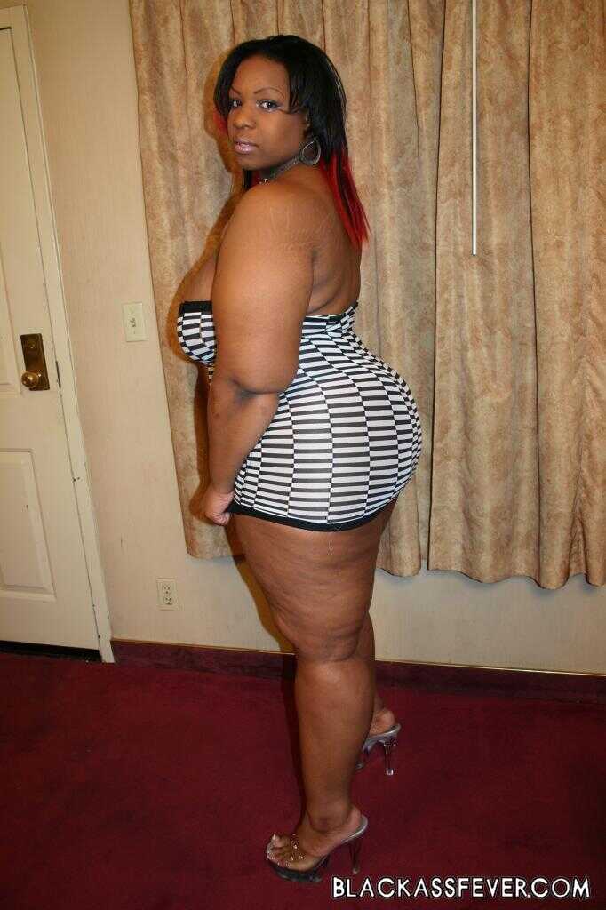 Obese black woman Crystal Clear shakes her big booty before losing her bodacious knockers - Crystal Clear