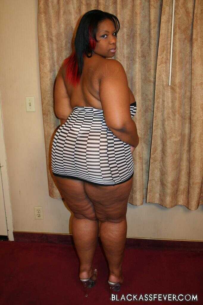 Obese black woman Crystal Clear shakes her big booty before losing her bodacious knockers - Crystal Clear