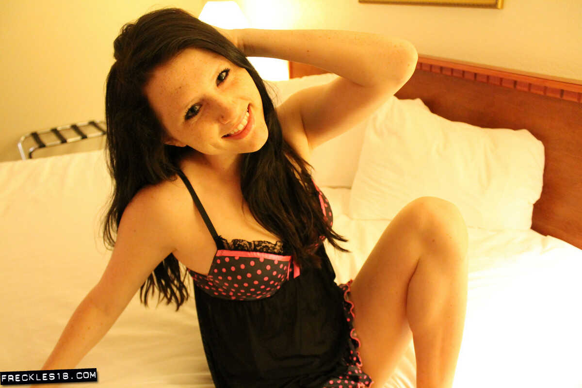 Barely Legal Girl Freckles 18 Tries to Please Herself with a Finger Between Her Thighs - Freckles 18