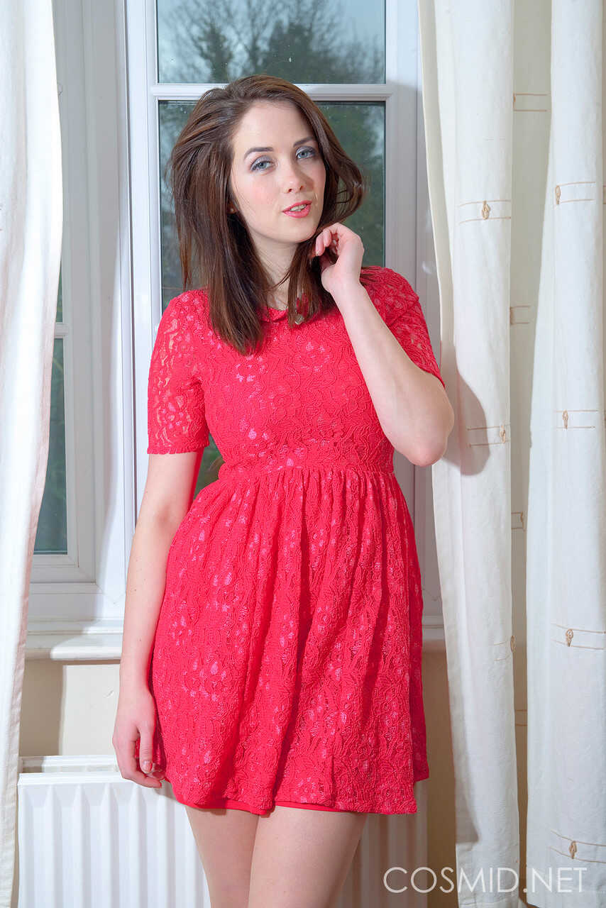 Curvy and Seductive Elizabeth James Sheds her Red Dress to Reveal her Nice Big Tits while Undressing in Front of the Camer...