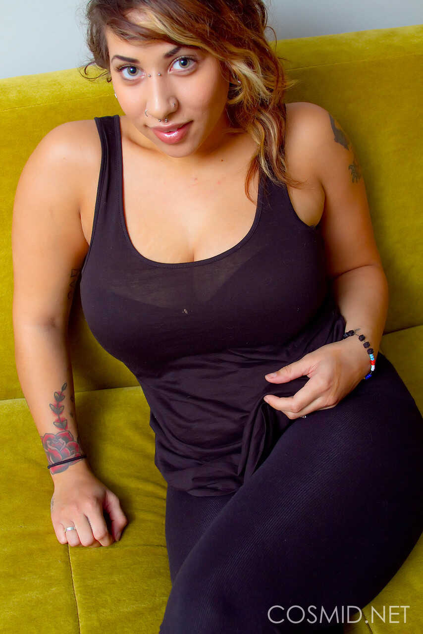 Sexy Veronica Rose bares her tattooed body with big pierced nipples and thick Latina curves - Veronica Rose