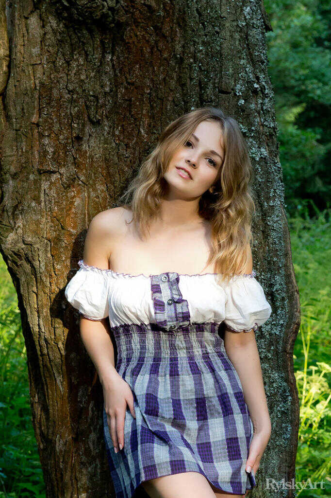 Young Blonde Jeff Milton Hikes Up Her Skirt On Path In The Woods And Exposes Her Upskirt No Panties For Perfect Teen Natur...
