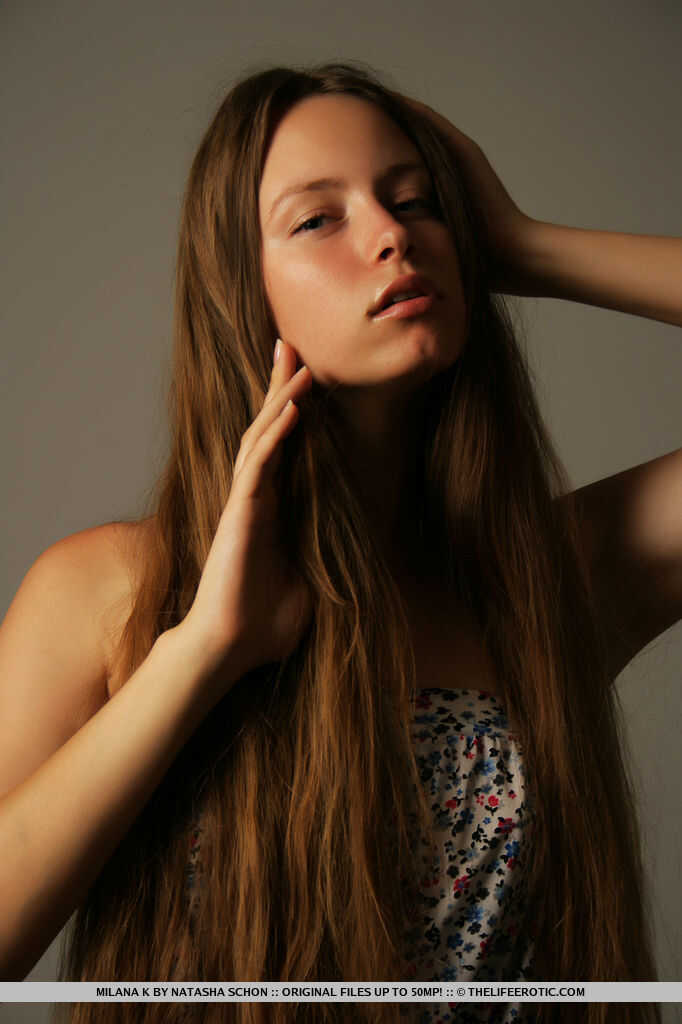 Naked Long Haired Teen Crawls Into Bed Milana K's Nude Body and Sensual Moves Steal the Show - Milana K