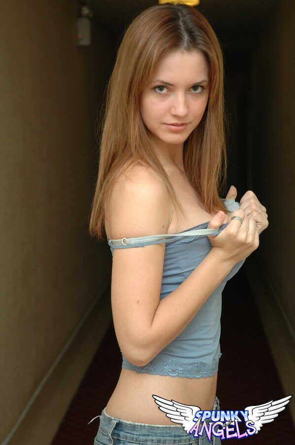 Amy's Blue Jean Ass A Young Amateur Model Poses in Tight Jeans and a Tank Top