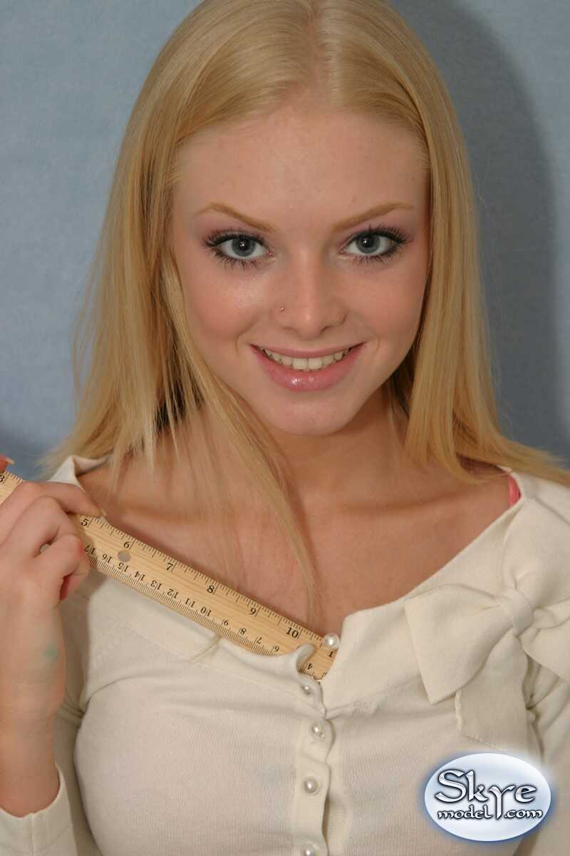 Blonde Schoolgirl Skye Model Exposes Her Upskirt Underwear During SFW Action - Skye Model