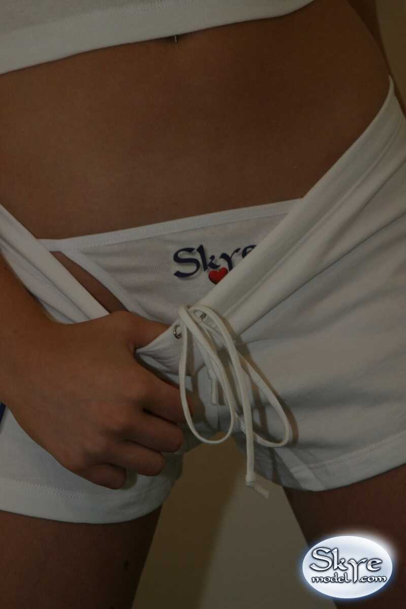 Blonde Bombshell Skye Exposing Her Cute Thong in Tiny Booty Shorts - Skye Model