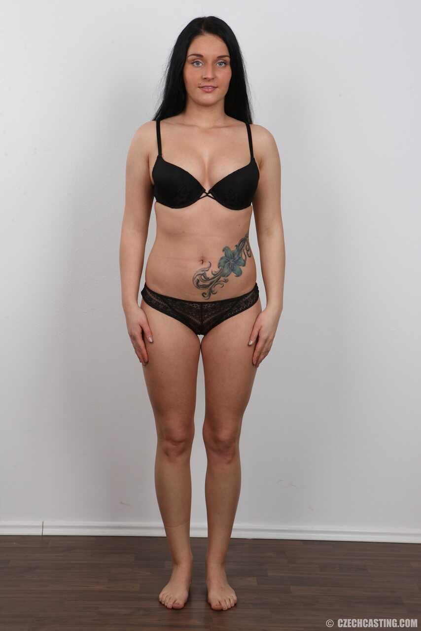 Black-haired beauty Lucie shows off her tats and ta-tas to score a porn contract! - Lucia Denville
