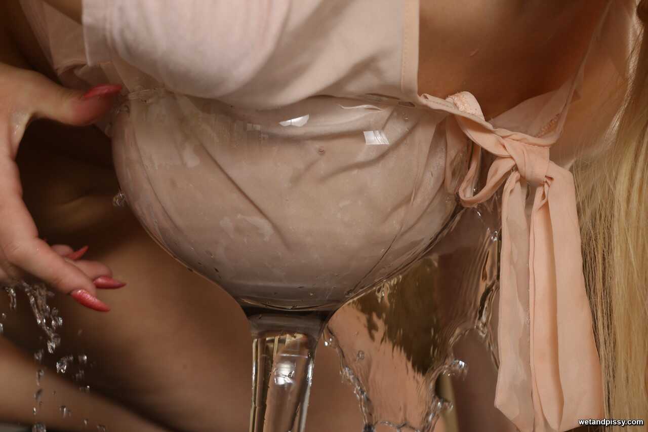 Blonde Angel Wicky's Dirty Drinking Game Busty Blonde Big Tit Masturbation with Dildo and Peed Pussy . - Angel Wicky