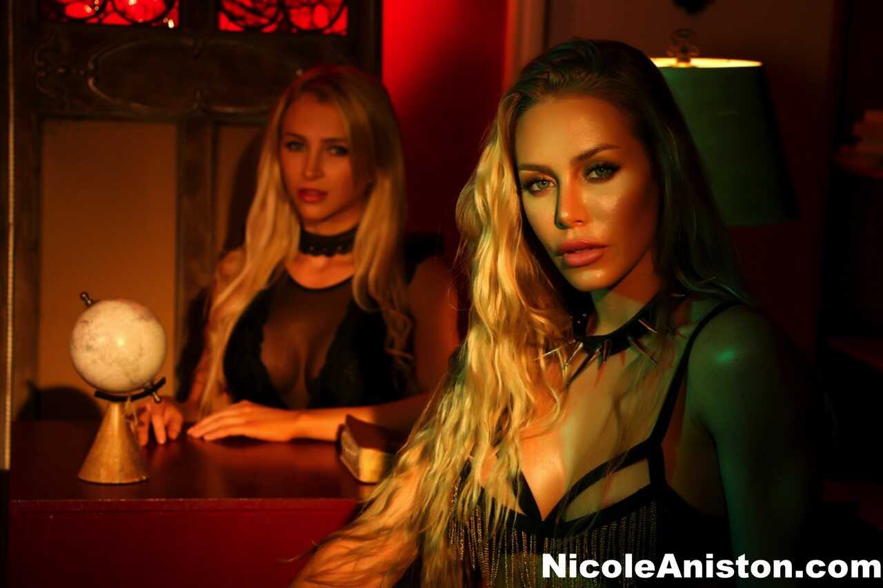 Busty Blond Nicole Aniston & Alix Go Evil After Reading From Satanic Bible