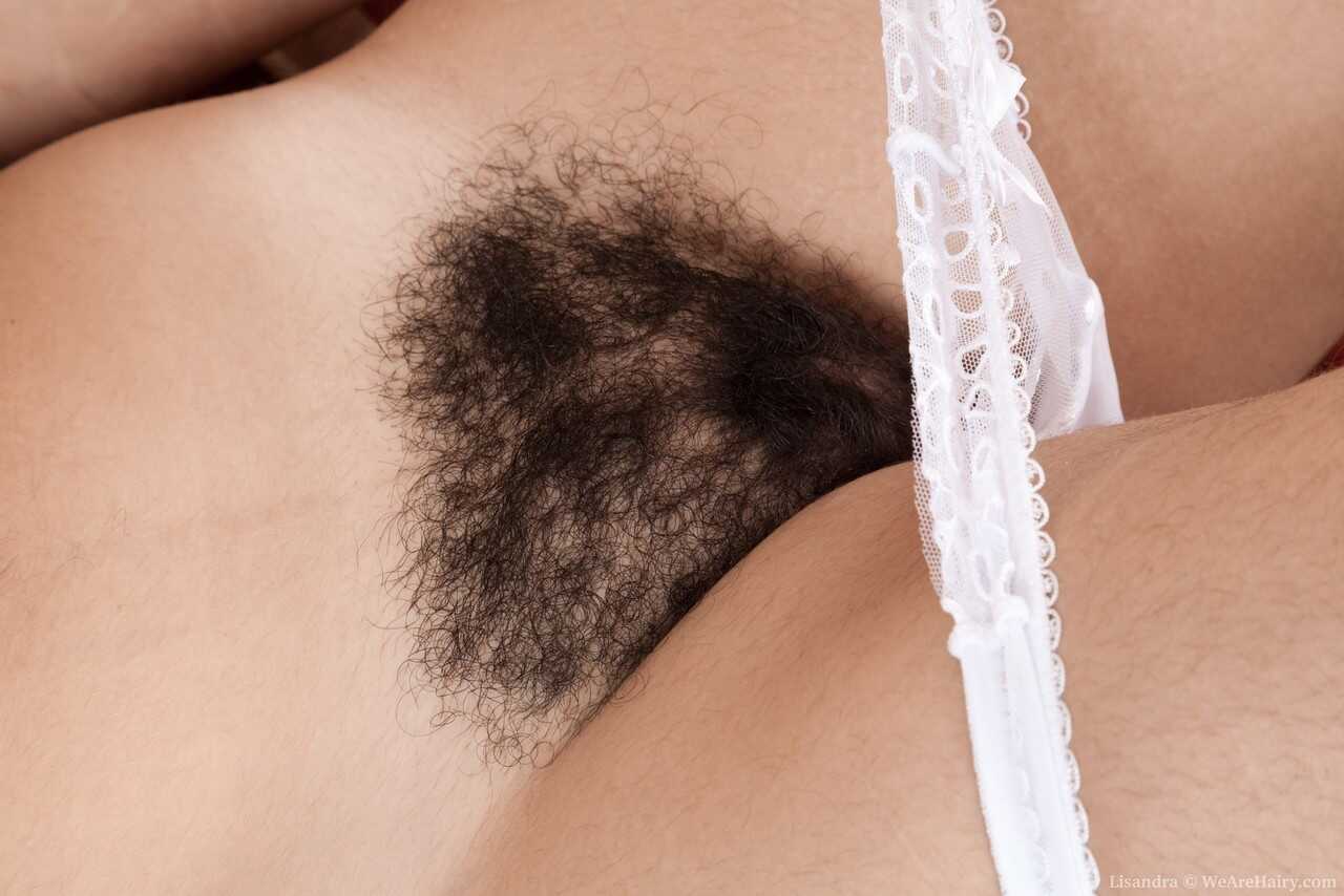 Hairy MILF Lisandra Spreads her Supremely Loose and Hairy Pussy in White Sheer Panties - Lisandra