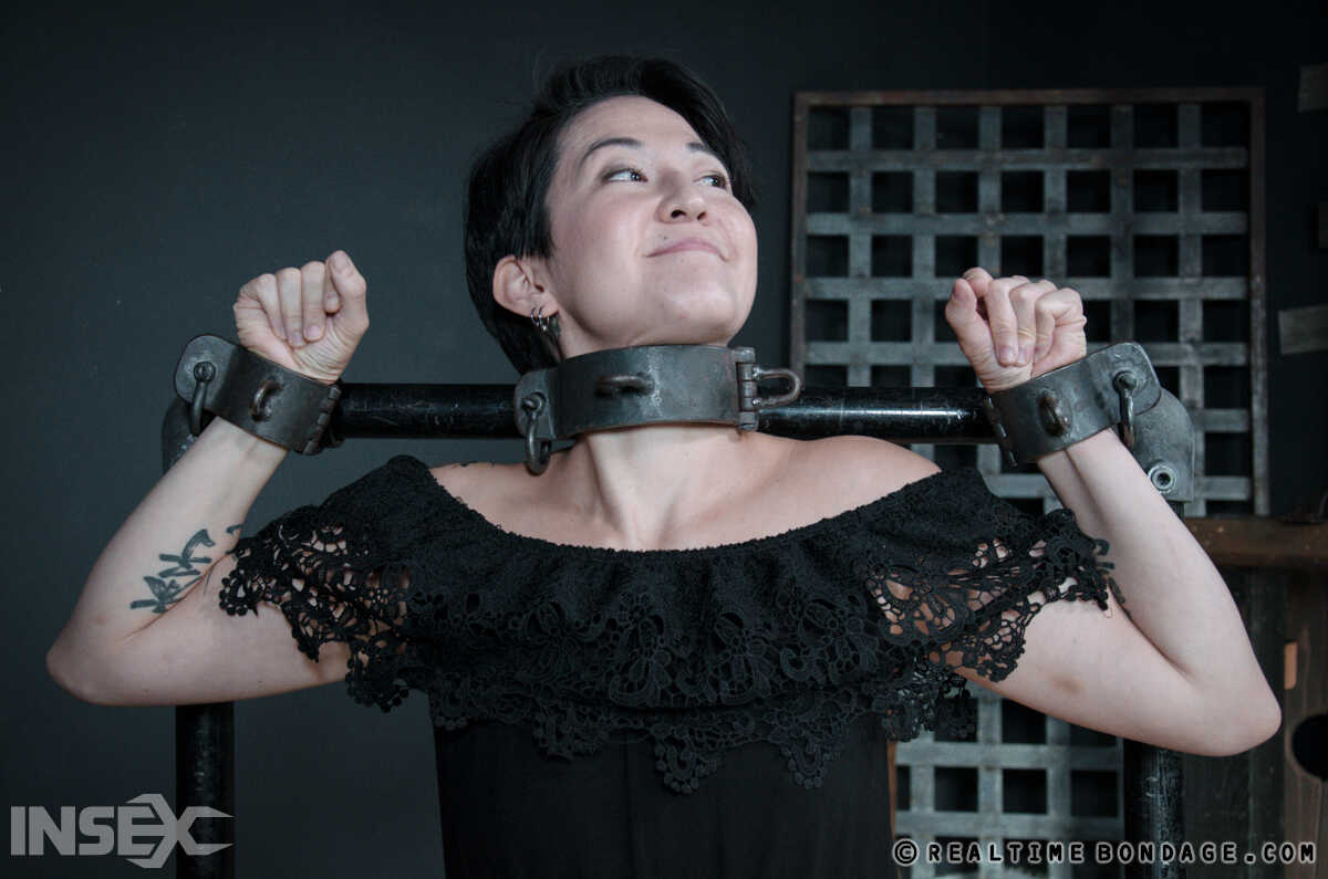 Tied up and teased: Asian lesbians Mia Torro and Maddy Oreilly pee on each other's faces while in bondage - Mia Torro...