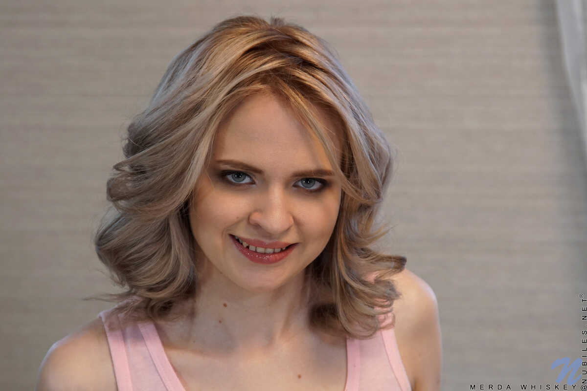 Skinny teen Merda Whiskey spreads her tiny tits and wet pink pussy to masturbate - Merda Whiskey