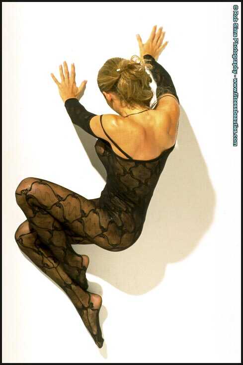 Jennifer Chamberlin Flexes in her Fitness Beauties Bodysuit and Lace while Wearing Mature Pantyhose - Jennifer Chamberlin