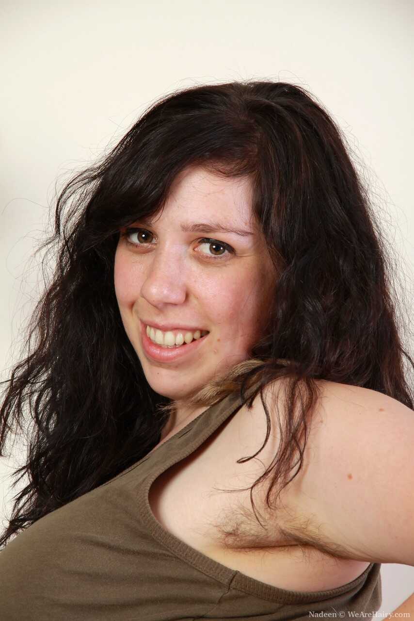 Curvy Nadeen Licks her Hairy Pits on Her Way to Playing with Her Beaver - Nadeen