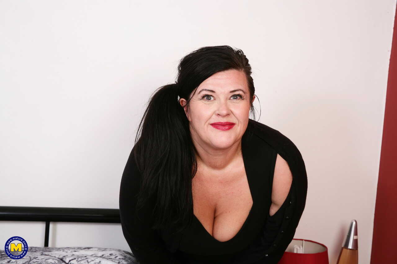 Fat UK Housewife Katie Coquard Cheats on Her Hubby with Another Man in Lingerie and Nylons - Katie Coquard
