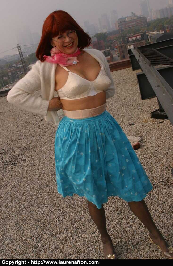 Miss Abigail's Vintage Unveiling Older Lady Exposes Small Tits in Red Lingerie - Lauren Afton