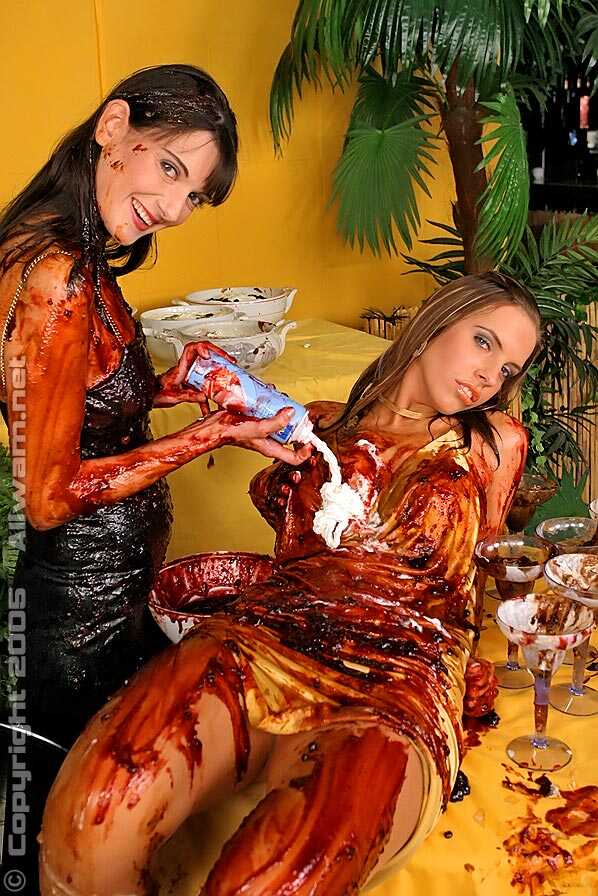 Messy Food Fight: Fully Clothed Women Cover Each Other In Chocolate, Pies, And More! - 