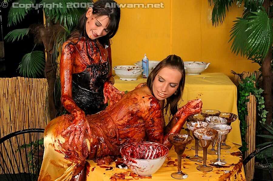 Messy Food Fight: Fully Clothed Women Cover Each Other In Chocolate, Pies, And More! - 