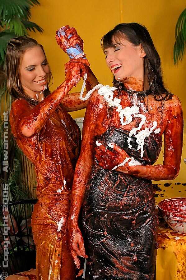 Messy Food Fight: Fully Clothed Women Cover Each Other In Chocolate, Pies, And More! - 