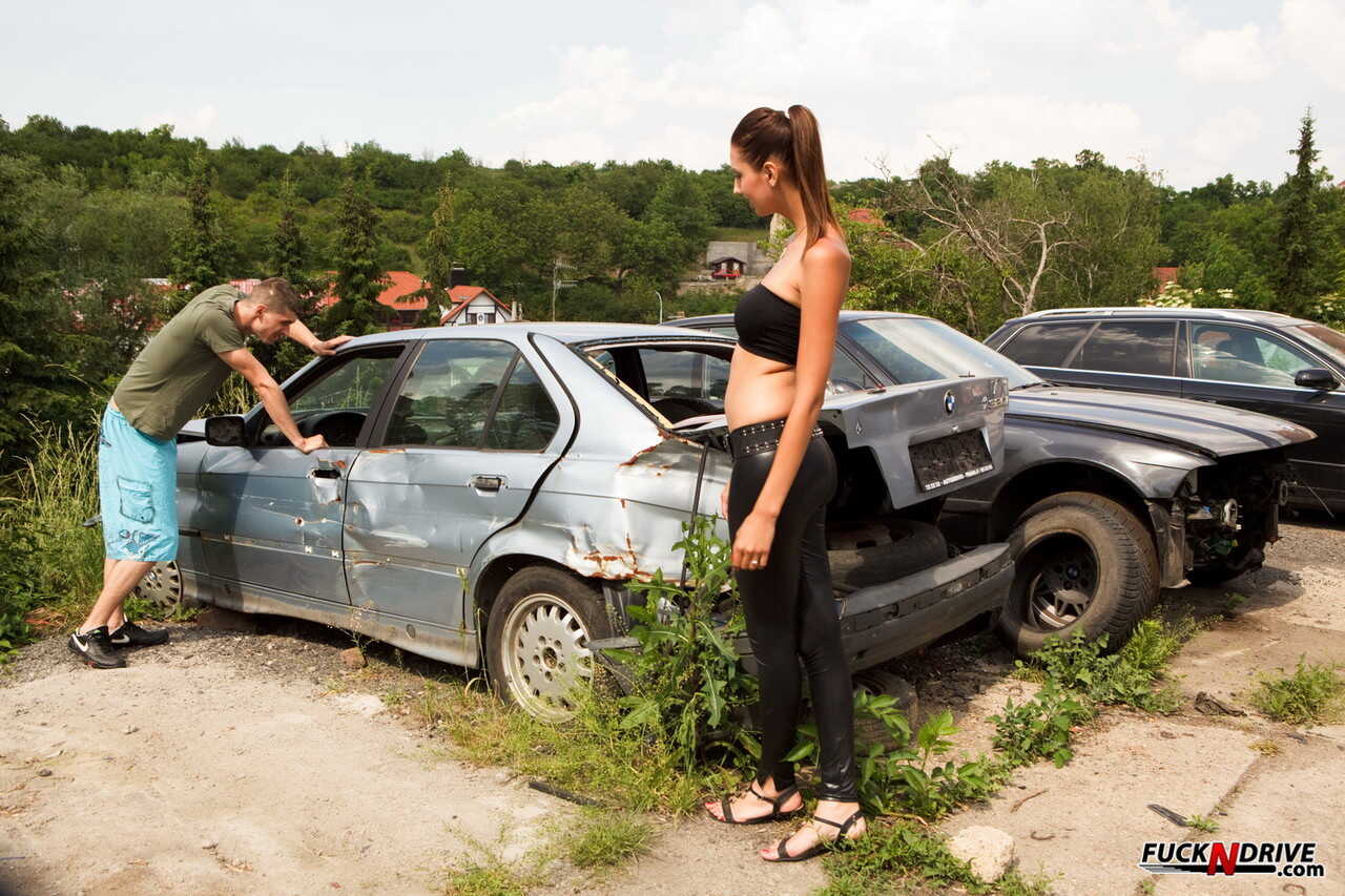 Kitty Jane's Tall Adventure Wrecking the Wrecker's Yard with Her Man Friend! - Kitty Jane