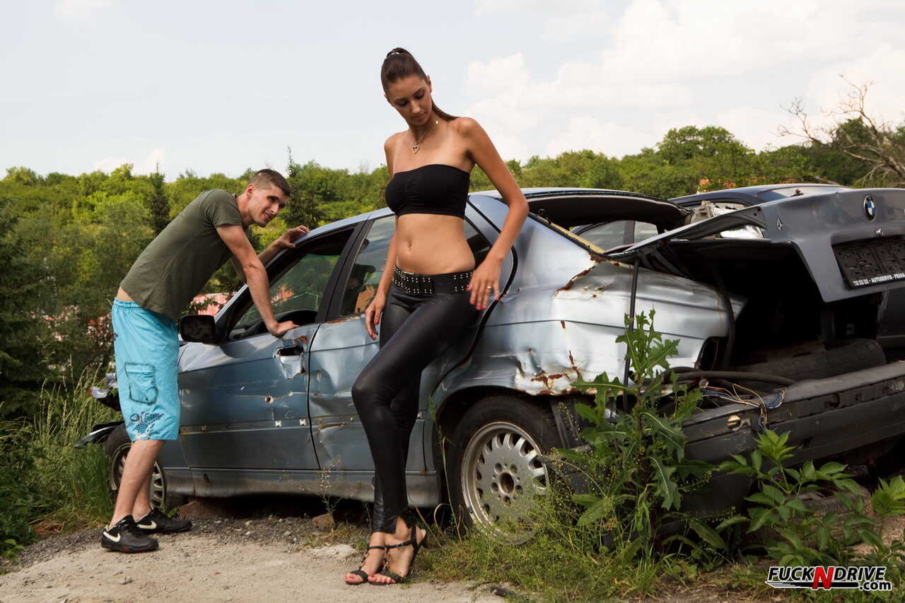 Kitty Jane's Tall Adventure Wrecking the Wrecker's Yard with Her Man Friend! - Kitty Jane